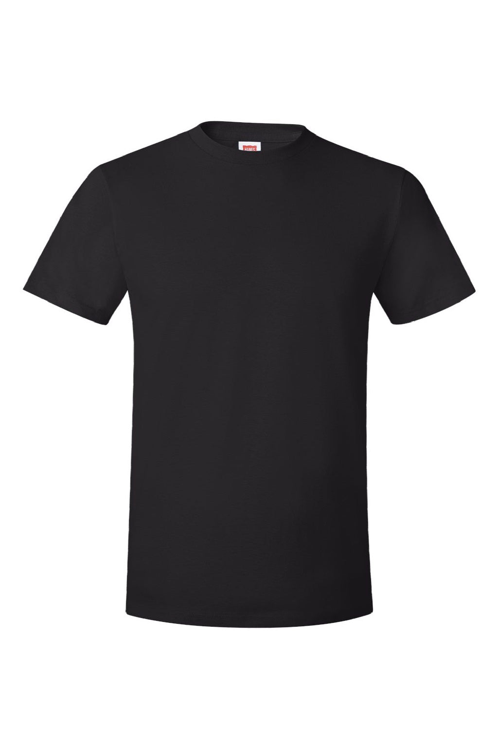 Hanes 4980 Mens Perfect-T Short Sleeve Crewneck T-Shirt Black Flat Front