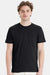 Hanes 4980 Mens Perfect-T Short Sleeve Crewneck T-Shirt Black Model Front