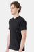 Hanes 4980 Mens Perfect-T Short Sleeve Crewneck T-Shirt Black Model Side