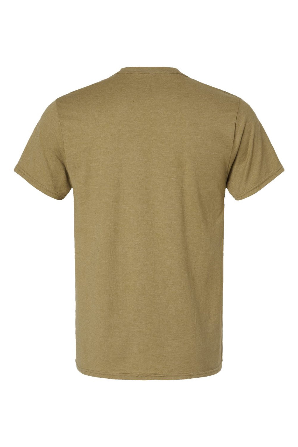 Hanes 4980 Mens Perfect-T Short Sleeve Crewneck T-Shirt Heather Brown Sugar Flat Back