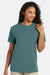 Hanes 4980 Mens Perfect-T Short Sleeve Crewneck T-Shirt Heather Cactus Green Model Front