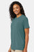 Hanes 4980 Mens Perfect-T Short Sleeve Crewneck T-Shirt Heather Cactus Green Model Side