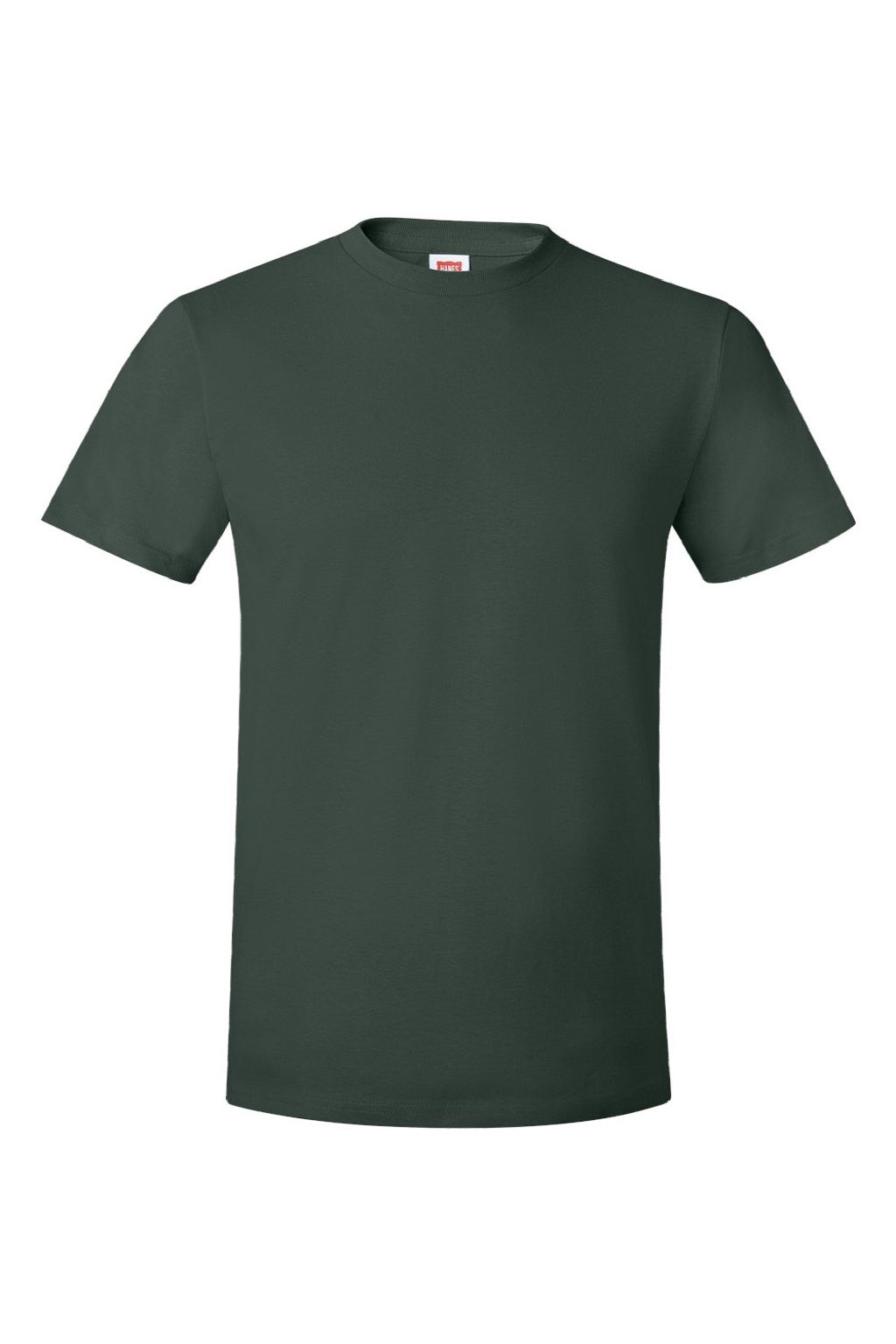 Hanes 4980 Mens Perfect-T Short Sleeve Crewneck T-Shirt Deep Forest Green Flat Front