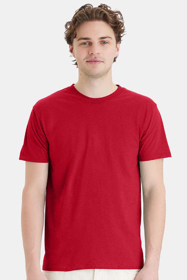 Hanes 4980 Mens Perfect-T Short Sleeve Crewneck T-Shirt Deep Red Model Front