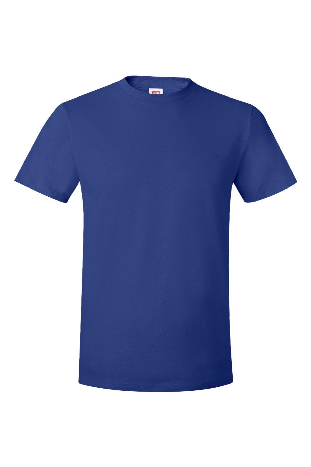 Hanes 4980 Mens Perfect-T Short Sleeve Crewneck T-Shirt Deep Royal Blue Flat Front