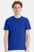 Hanes 4980 Mens Perfect-T Short Sleeve Crewneck T-Shirt Deep Royal Blue Model Front