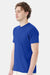 Hanes 4980 Mens Perfect-T Short Sleeve Crewneck T-Shirt Deep Royal Blue Model Side