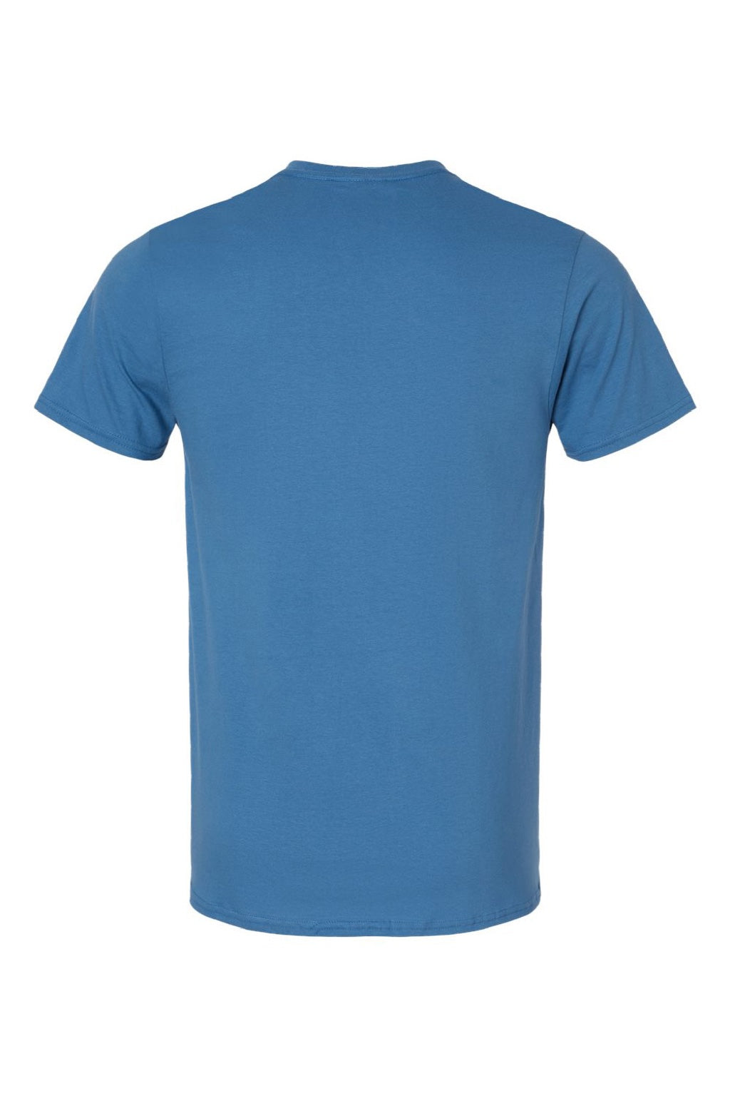 Hanes 4980 Mens Perfect-T Short Sleeve Crewneck T-Shirt Denim Blue Flat Back