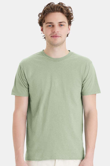 Hanes 4980 Mens Perfect-T Short Sleeve Crewneck T-Shirt Equilibrium Green Model Front