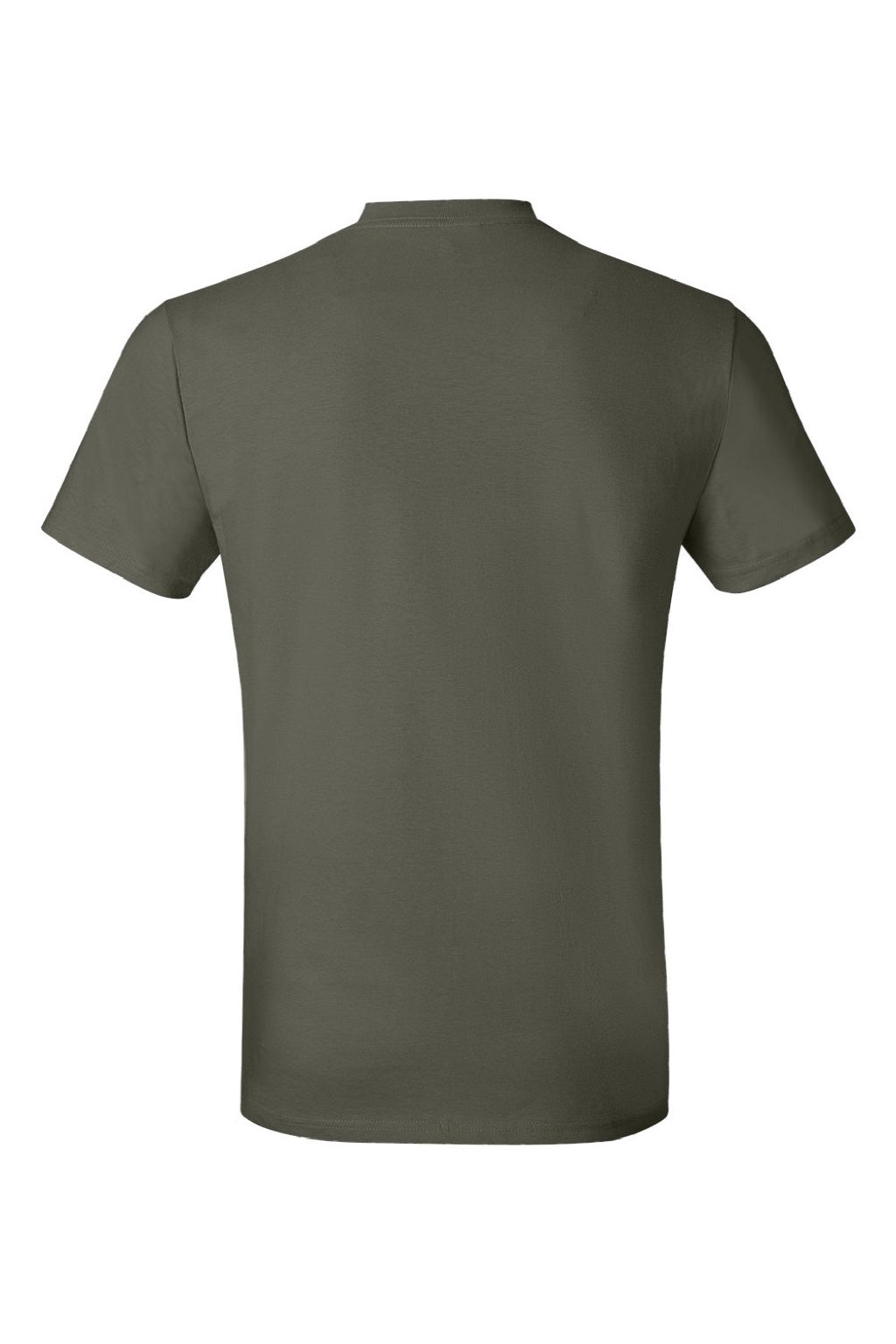 Hanes 4980 Mens Perfect-T Short Sleeve Crewneck T-Shirt Fatigue Green Flat Back