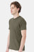 Hanes 4980 Mens Perfect-T Short Sleeve Crewneck T-Shirt Fatigue Green Model Side