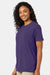 Hanes 4980 Mens Perfect-T Short Sleeve Crewneck T-Shirt Heather Grape Smash Purple Model Side
