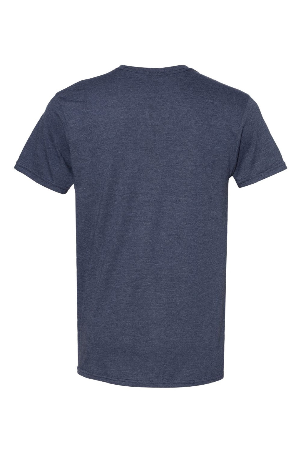 Hanes 4980 Mens Perfect-T Short Sleeve Crewneck T-Shirt Heather Navy Blue Flat Back