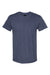 Hanes 4980 Mens Perfect-T Short Sleeve Crewneck T-Shirt Heather Navy Blue Flat Front
