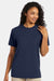 Hanes 4980 Mens Perfect-T Short Sleeve Crewneck T-Shirt Heather Navy Blue Model Front