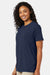 Hanes 4980 Mens Perfect-T Short Sleeve Crewneck T-Shirt Heather Navy Blue Model Side