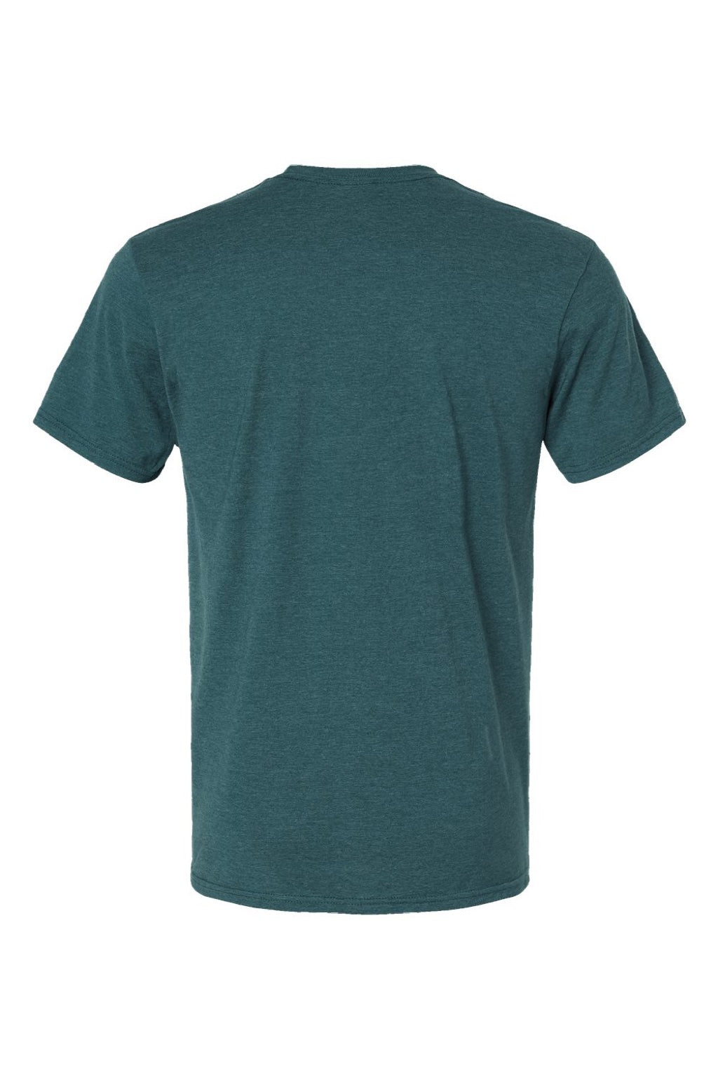 Hanes 4980 Mens Perfect-T Short Sleeve Crewneck T-Shirt Heather Jade Pine Flat Back
