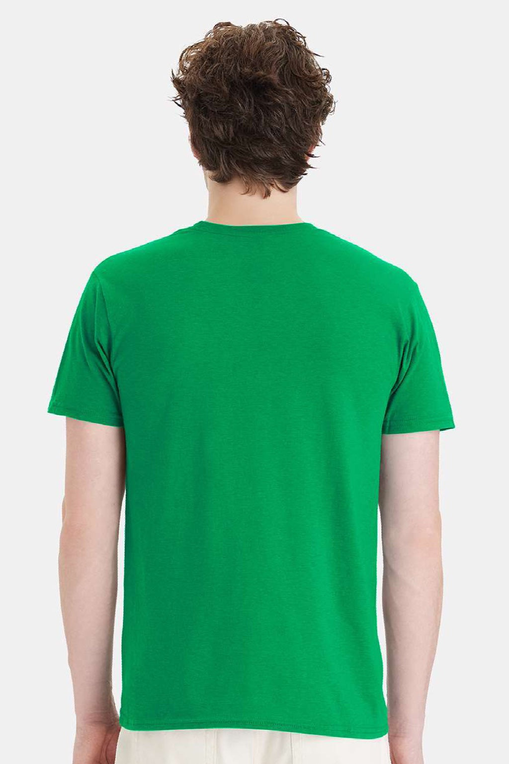 Hanes 4980 Mens Perfect-T Short Sleeve Crewneck T-Shirt Kelly Green Model Back