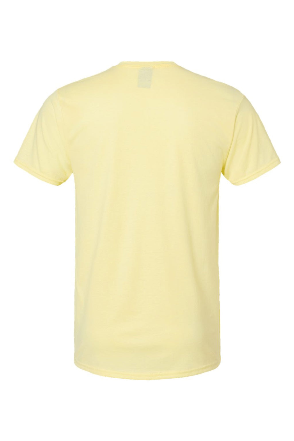 Hanes 4980 Mens Perfect-T Short Sleeve Crewneck T-Shirt Heather Lemon Meringue Yellow Flat Back