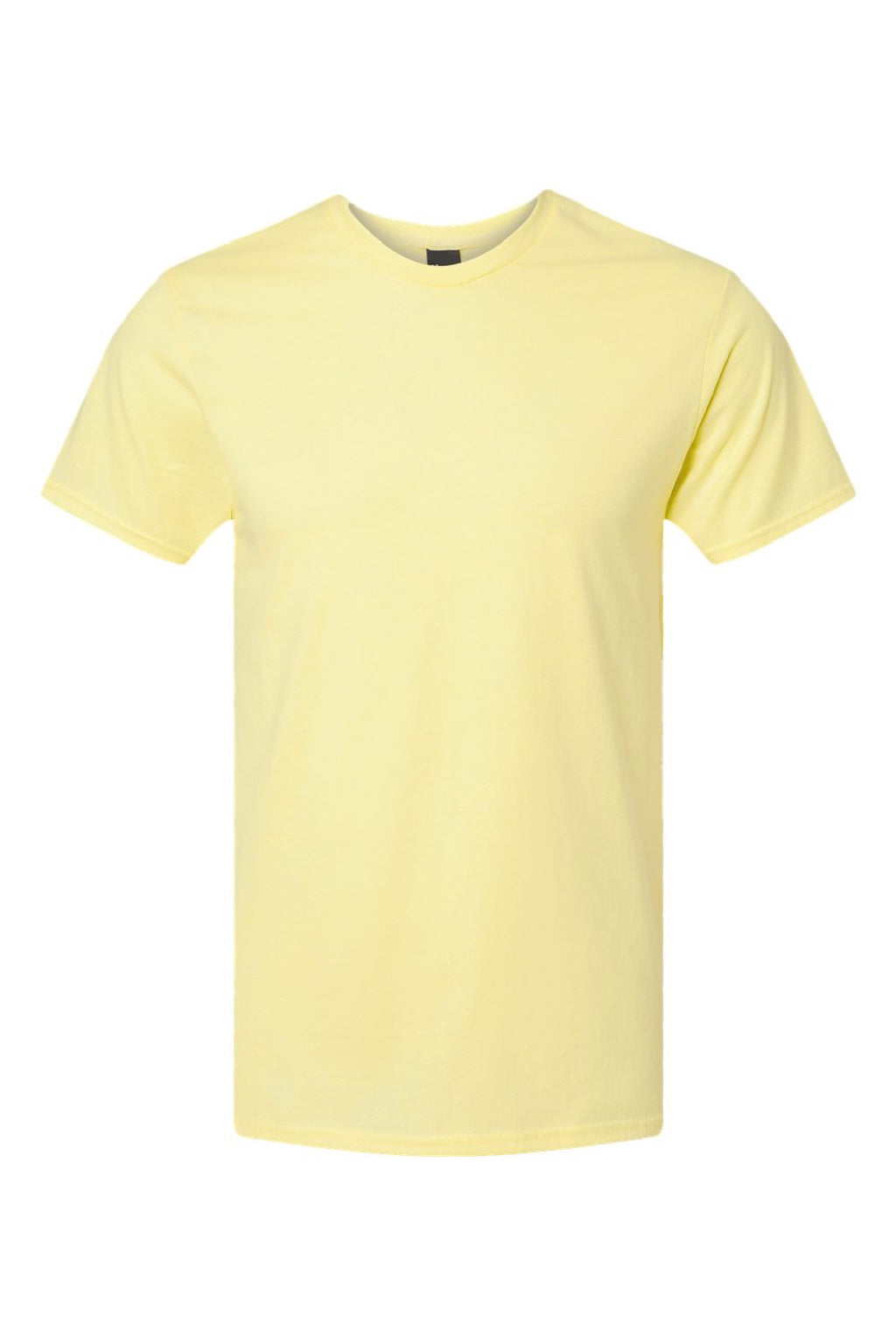 Hanes 4980 Mens Perfect-T Short Sleeve Crewneck T-Shirt Heather Lemon Meringue Yellow Flat Front