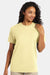 Hanes 4980 Mens Perfect-T Short Sleeve Crewneck T-Shirt Heather Lemon Meringue Yellow Model Front