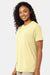 Hanes 4980 Mens Perfect-T Short Sleeve Crewneck T-Shirt Heather Lemon Meringue Yellow Model Side