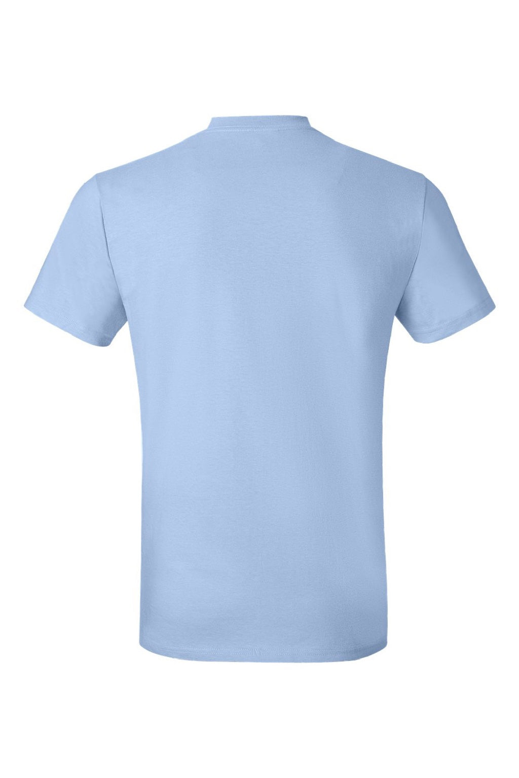 Hanes 4980 Mens Perfect-T Short Sleeve Crewneck T-Shirt Light Blue Flat Back