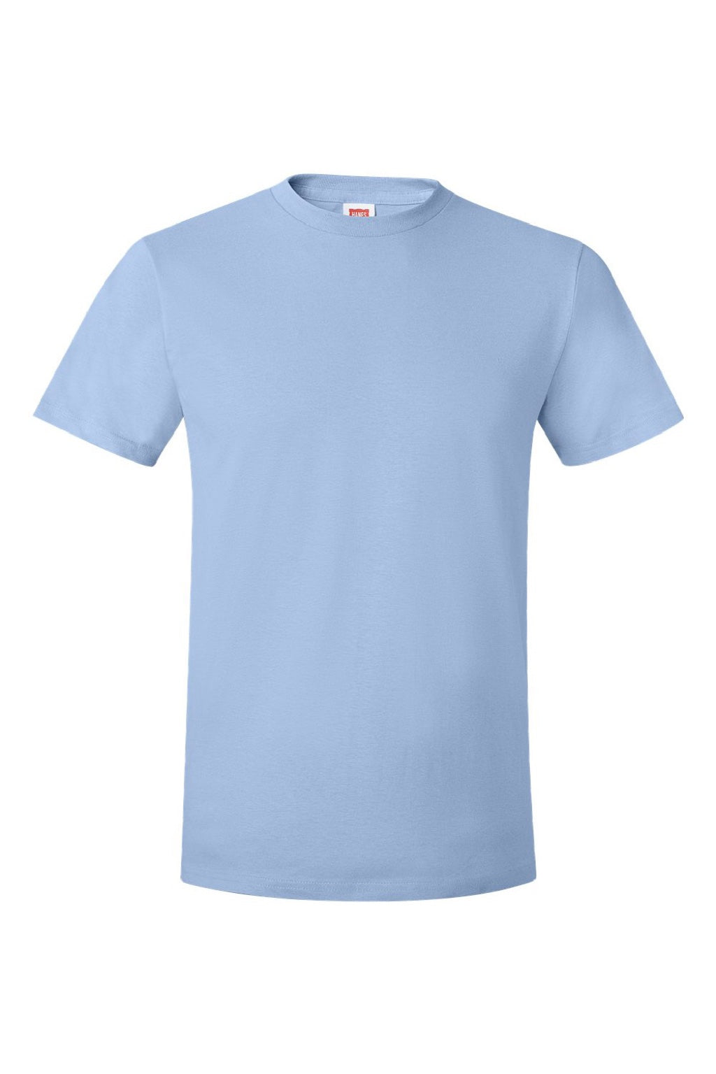 Hanes 4980 Mens Perfect-T Short Sleeve Crewneck T-Shirt Light Blue Flat Front