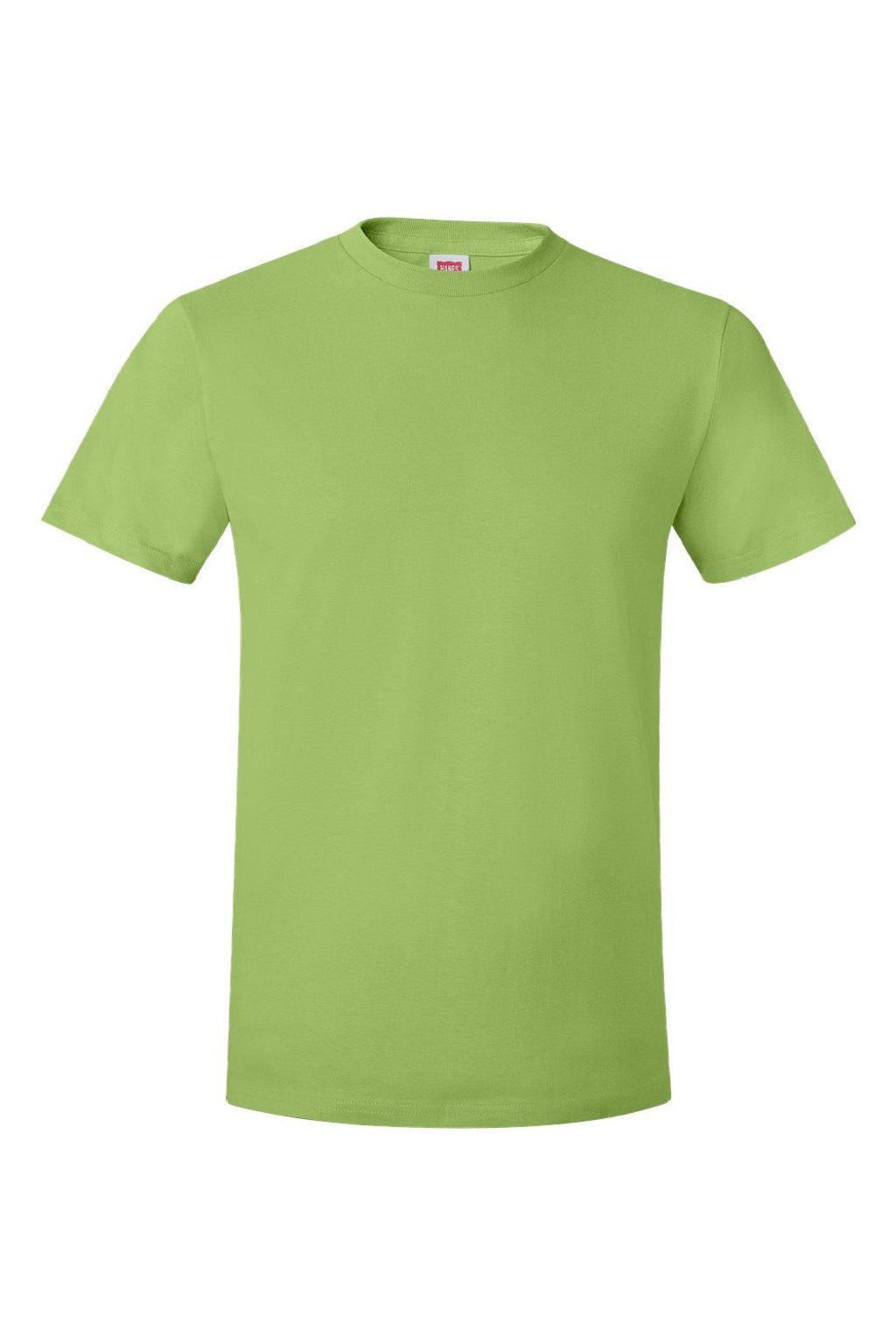 Hanes 4980 Mens Perfect-T Short Sleeve Crewneck T-Shirt Lime Green Flat Front