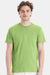 Hanes 4980 Mens Perfect-T Short Sleeve Crewneck T-Shirt Lime Green Model Front