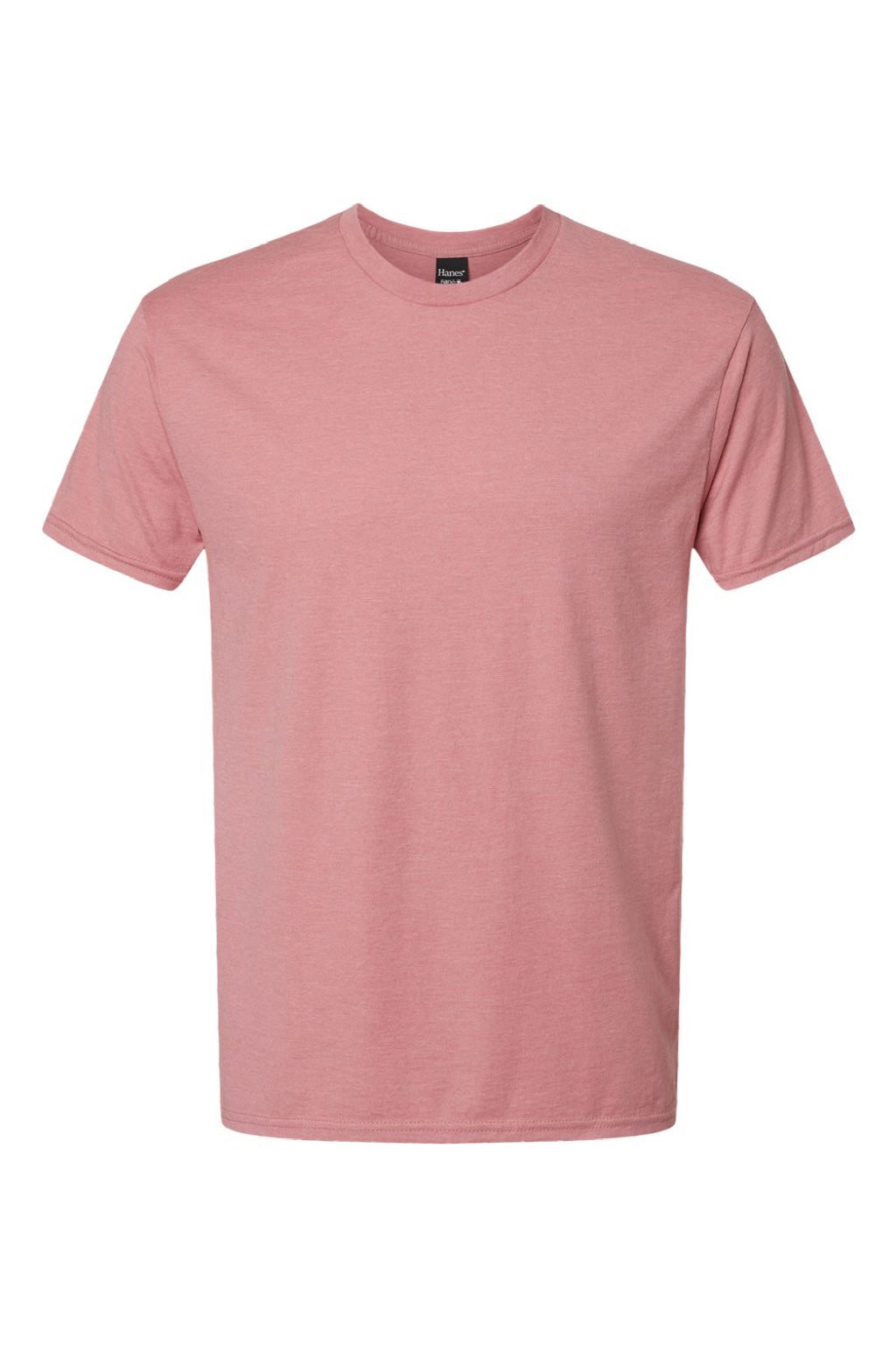 Hanes 4980 Mens Perfect-T Short Sleeve Crewneck T-Shirt Heather Mauve Flat Front