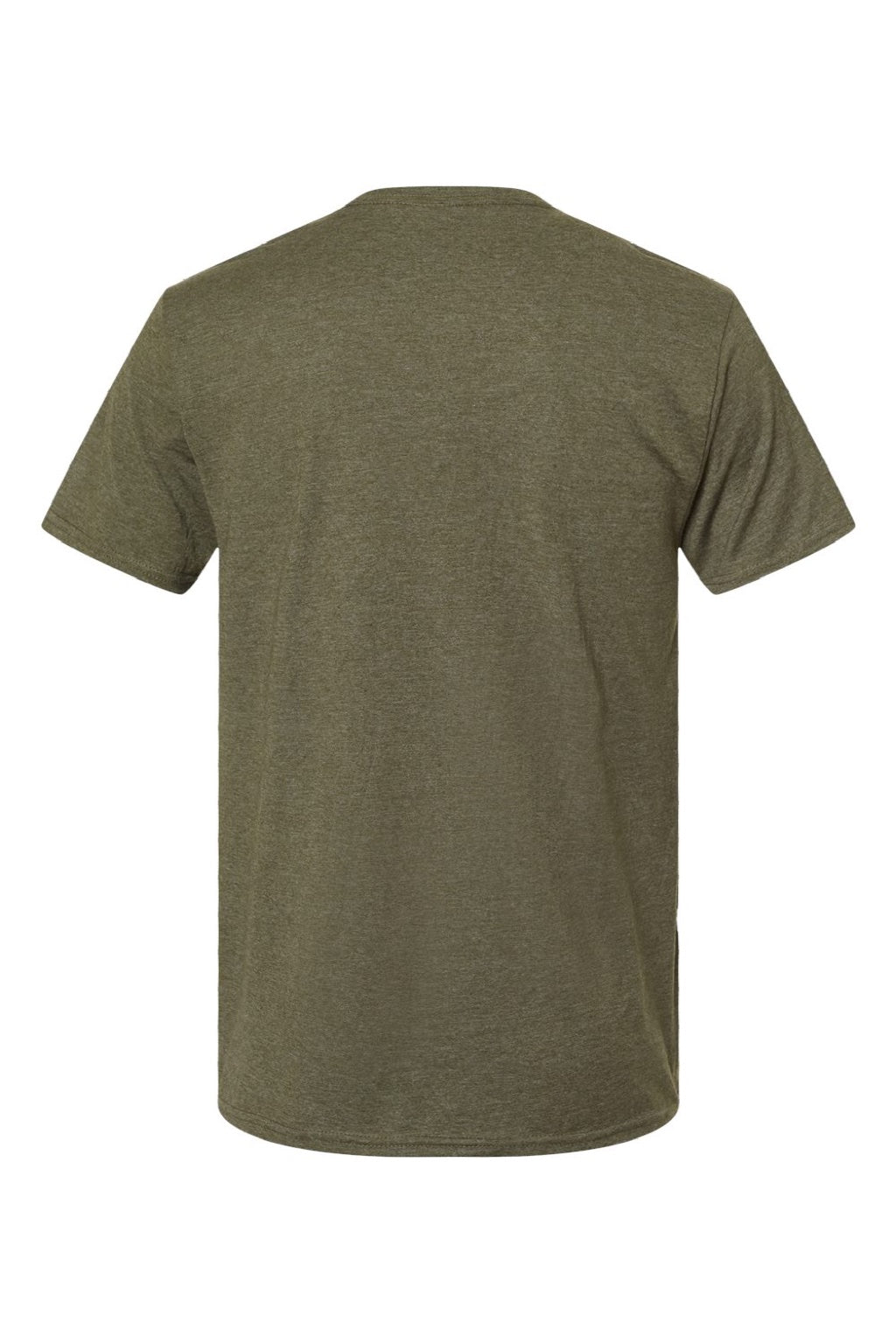 Hanes 4980 Mens Perfect-T Short Sleeve Crewneck T-Shirt Heather Military Green Flat Back