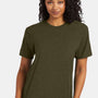 Hanes Mens Perfect-T Short Sleeve Crewneck T-Shirt - Heather Military Green