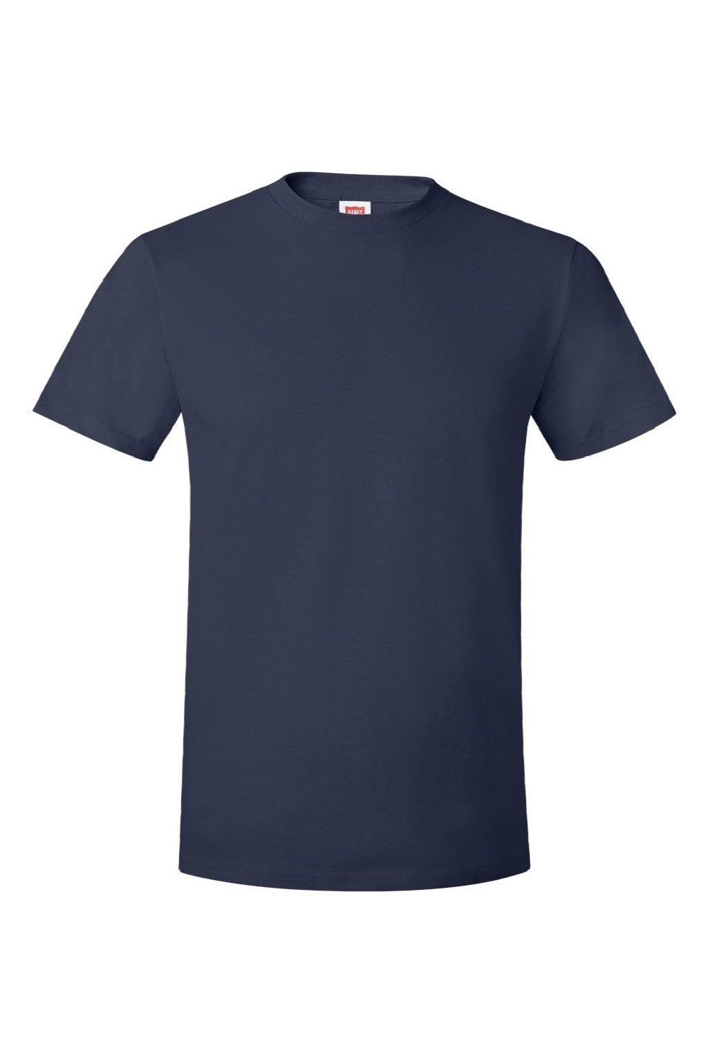 Hanes 4980 Mens Perfect-T Short Sleeve Crewneck T-Shirt Navy Blue Flat Front