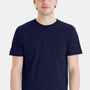 Hanes Mens Perfect-T Short Sleeve Crewneck T-Shirt - Navy Blue