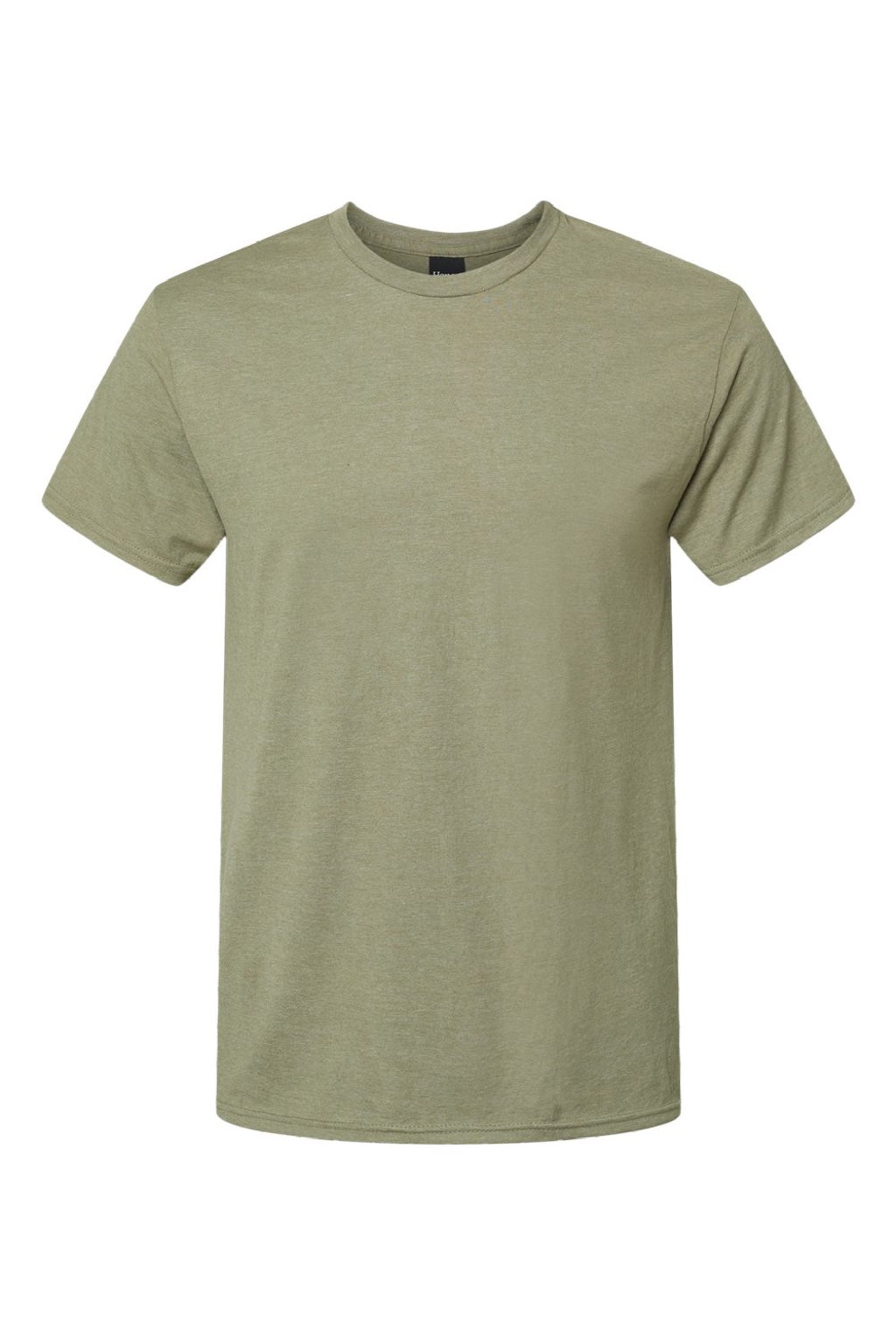 Hanes 4980 Mens Perfect-T Short Sleeve Crewneck T-Shirt Heather Oregano Flat Front