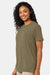 Hanes 4980 Mens Perfect-T Short Sleeve Crewneck T-Shirt Heather Oregano Model Side
