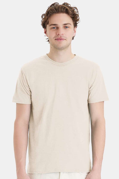 Hanes 4980 Mens Perfect-T Short Sleeve Crewneck T-Shirt Parchment Model Front