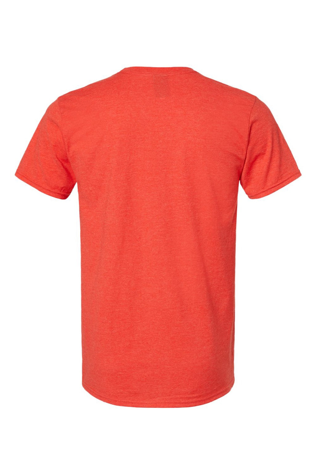 Hanes 4980 Mens Perfect-T Short Sleeve Crewneck T-Shirt Heather Poppy Red Flat Back