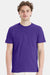 Hanes 4980 Mens Perfect-T Short Sleeve Crewneck T-Shirt Purple Model Front