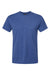 Hanes 4980 Mens Perfect-T Short Sleeve Crewneck T-Shirt Heather Regal Navy Blue Flat Front
