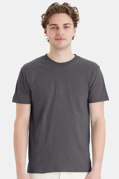 Hanes 4980 Mens Perfect-T Short Sleeve Crewneck T-Shirt Smoke Grey Model Front