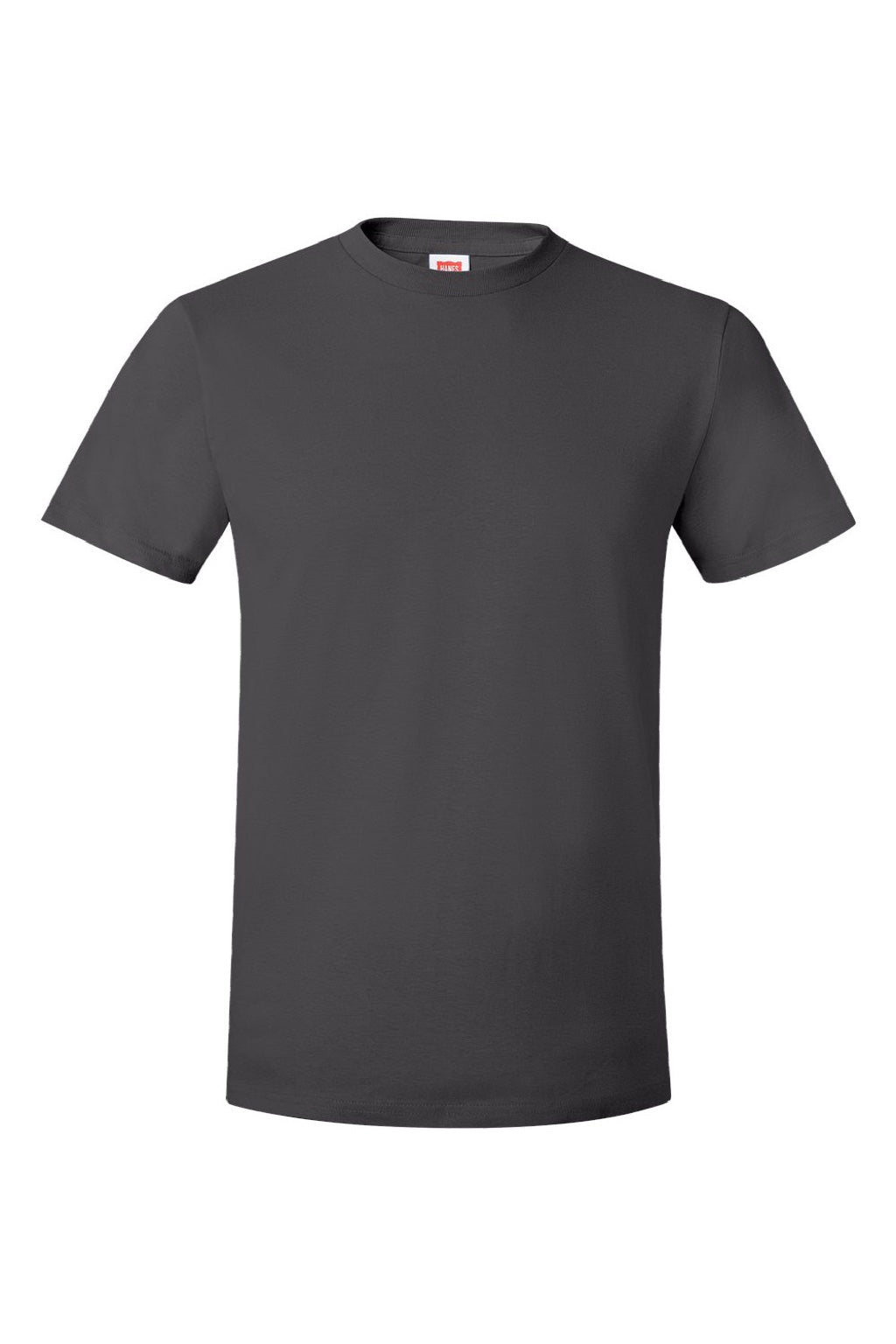 Hanes 4980 Mens Perfect-T Short Sleeve Crewneck T-Shirt Smoke Grey Flat Front