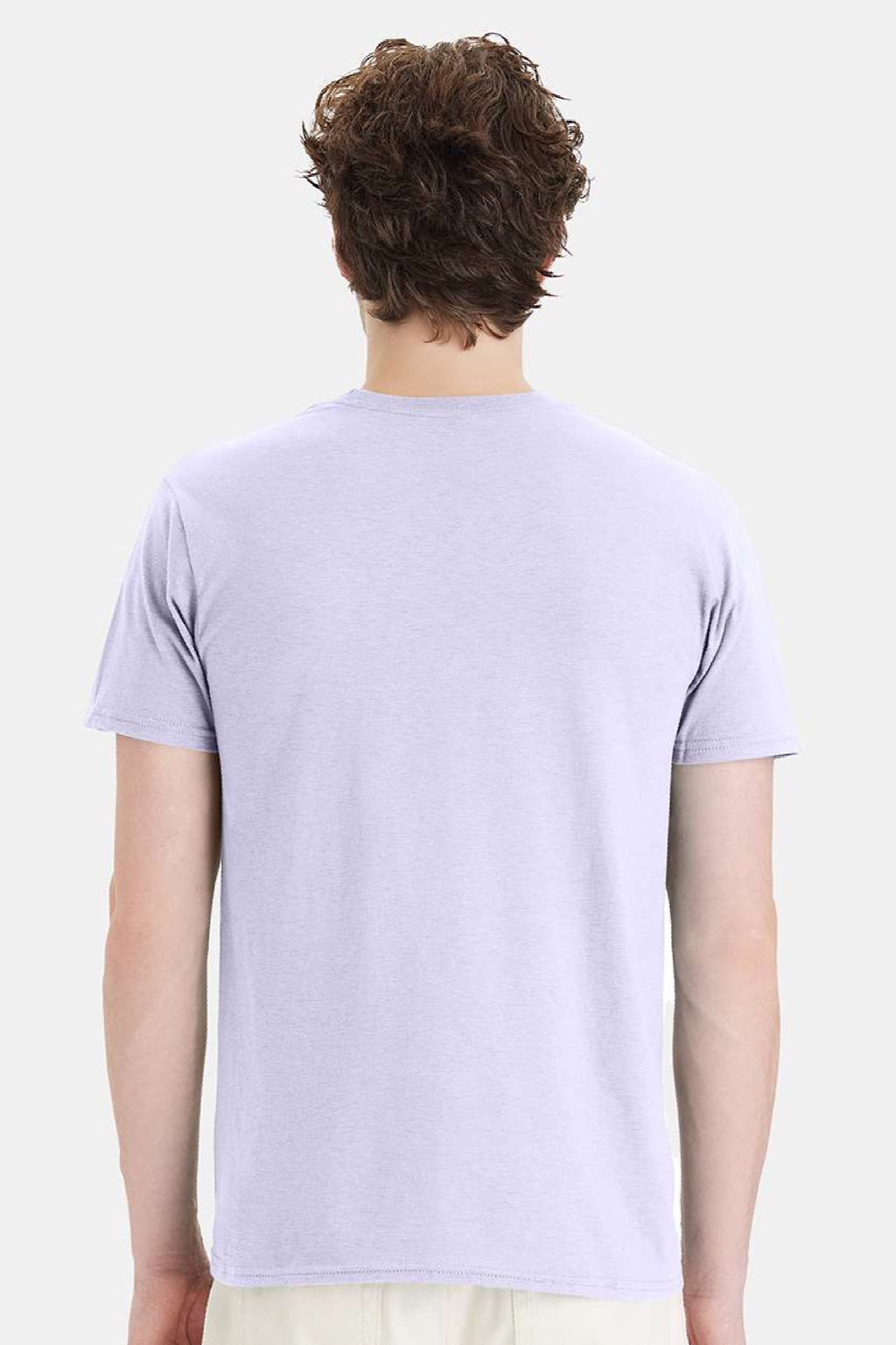 Hanes 4980 Mens Perfect-T Short Sleeve Crewneck T-Shirt Urban Lilac Purple Model Back