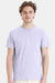 Hanes 4980 Mens Perfect-T Short Sleeve Crewneck T-Shirt Urban Lilac Purple Model Front