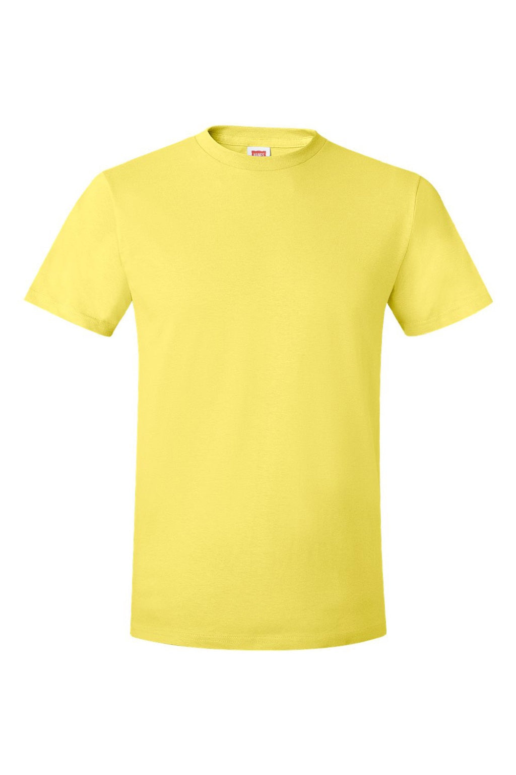 Hanes 4980 Mens Perfect-T Short Sleeve Crewneck T-Shirt Yellow Flat Front