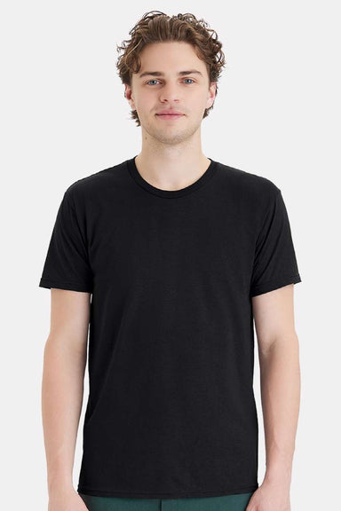 Hanes 498PT Mens Perfect-T DTG Short Sleeve Crewneck T-Shirt Black Model Front