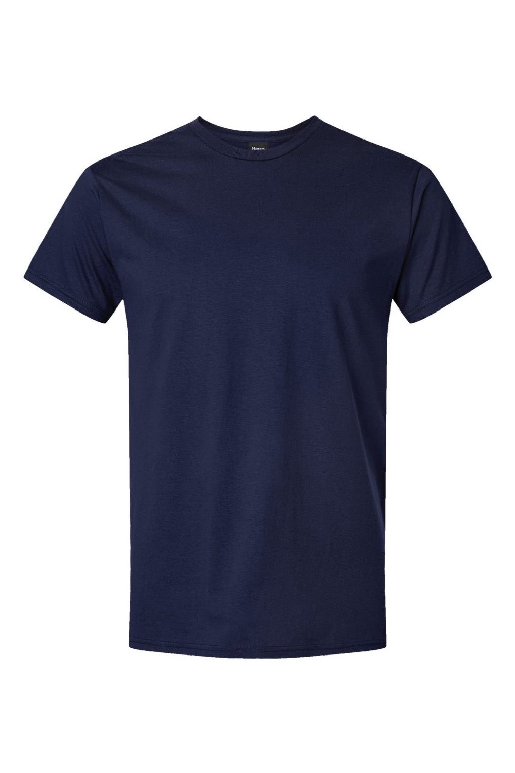 Hanes 498PT Mens Perfect-T DTG Short Sleeve Crewneck T-Shirt Navy Blue Flat Front