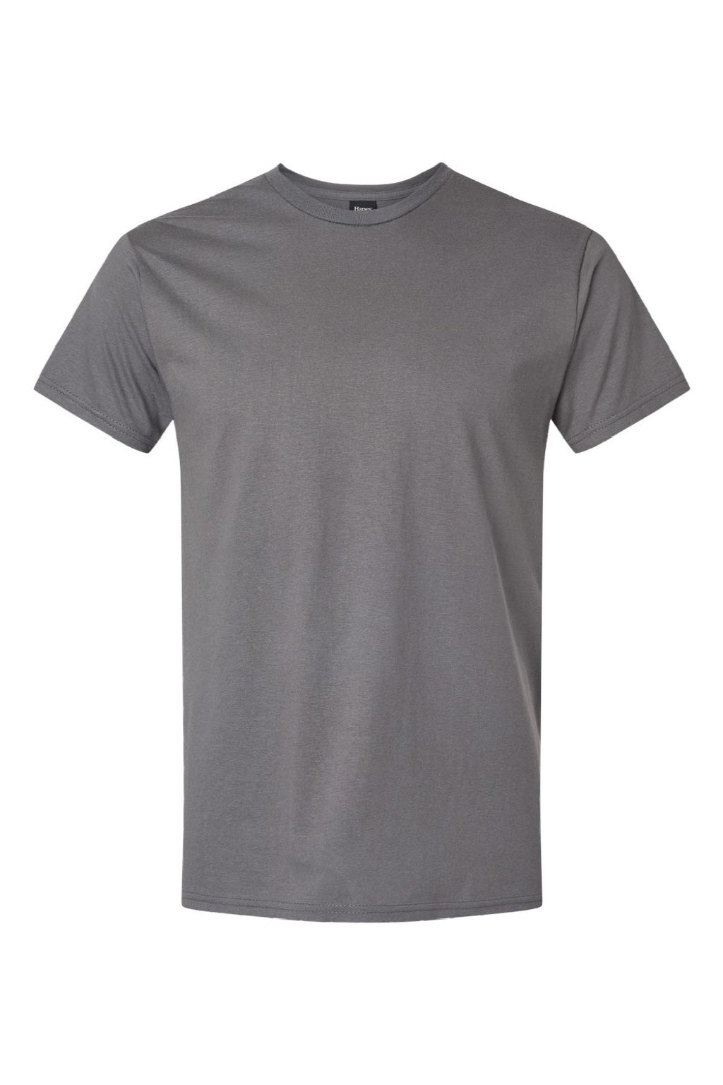 Hanes 498PT Mens Perfect-T DTG Short Sleeve Crewneck T-Shirt Smoke Grey Flat Front