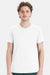 Hanes 498PT Mens Perfect-T DTG Short Sleeve Crewneck T-Shirt White Model Front